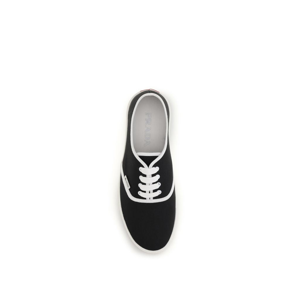 Black Cotton Low Top Sneakers