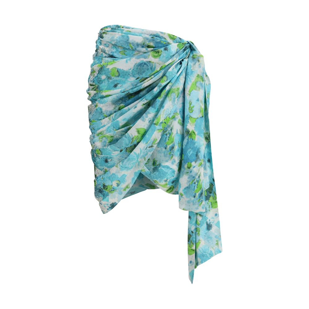 Multicolor Silk Mini Skirt