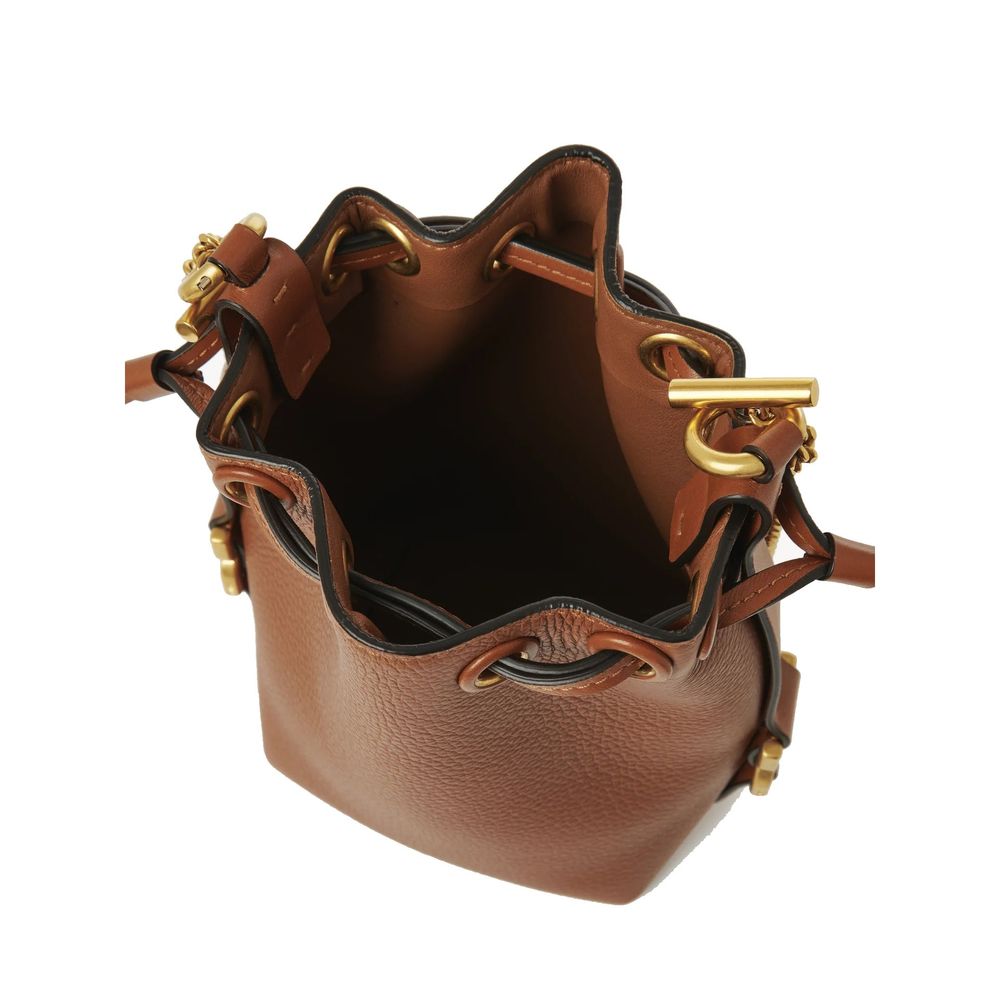 Brown Calfskin Backet Bag