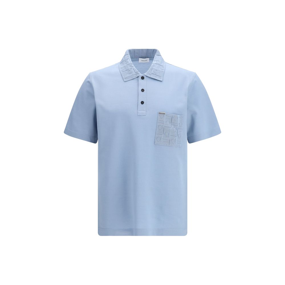 Blue Cotton Polo Shirt