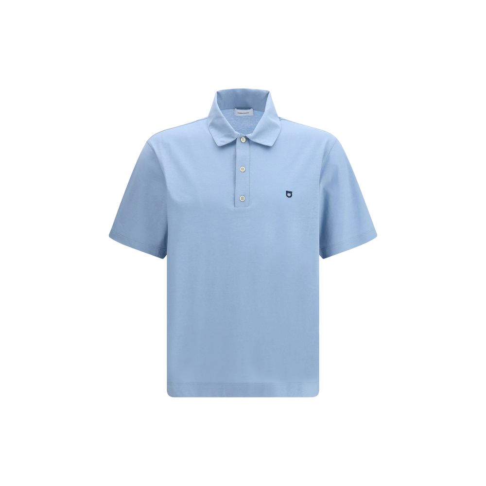Blue Cotton Polo Shirt