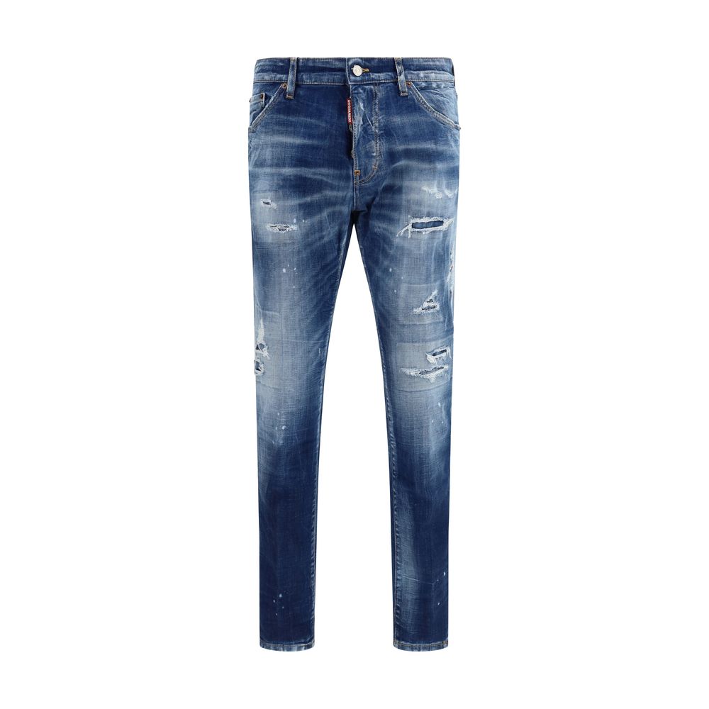 Blue Cotton Slim Fit Jeans