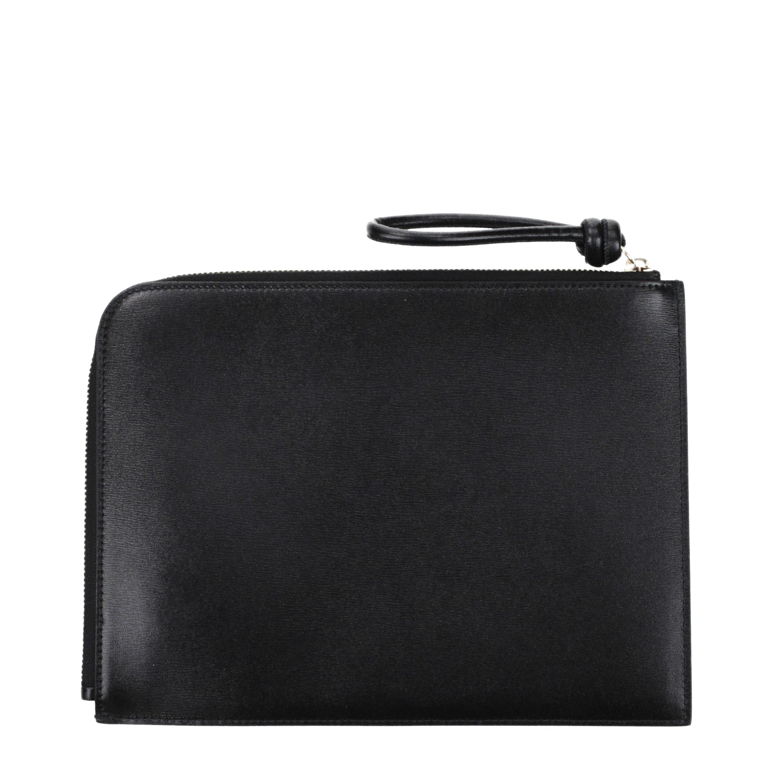 Black Leather Clutch Bag