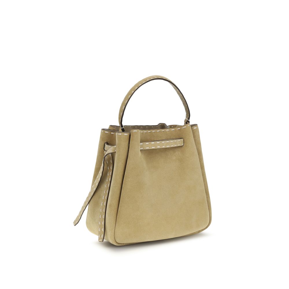 Beige Calf Leather Bos Taurus Backet Bag
