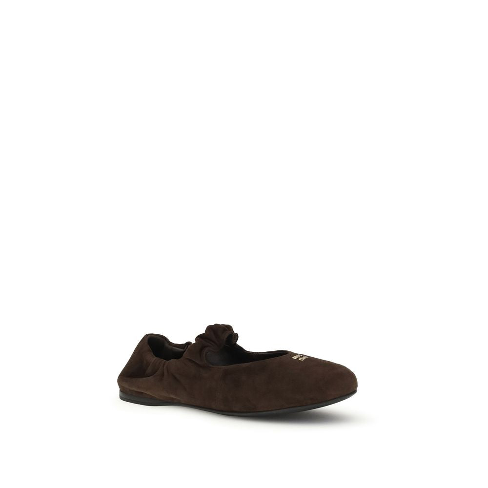 Brown Calf Leather Bos Taurus Ballet Flats
