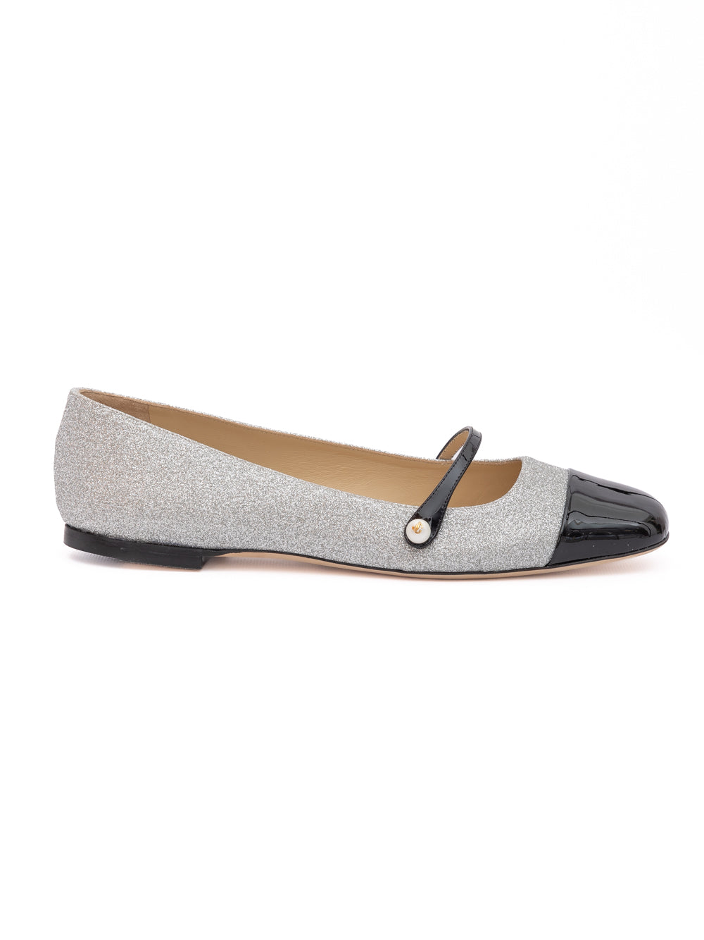 Grey Fine Glitter Elisa Flats