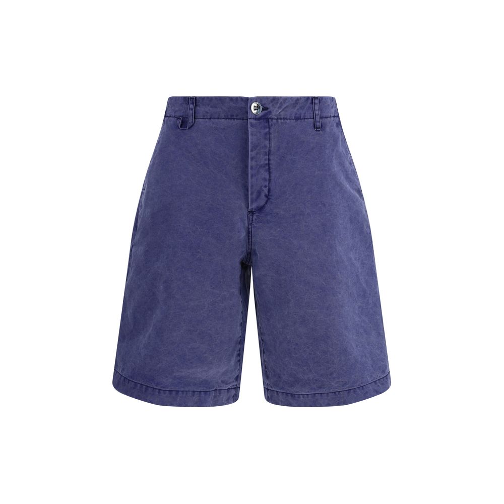 Blue Cotton Bermuda Shorts
