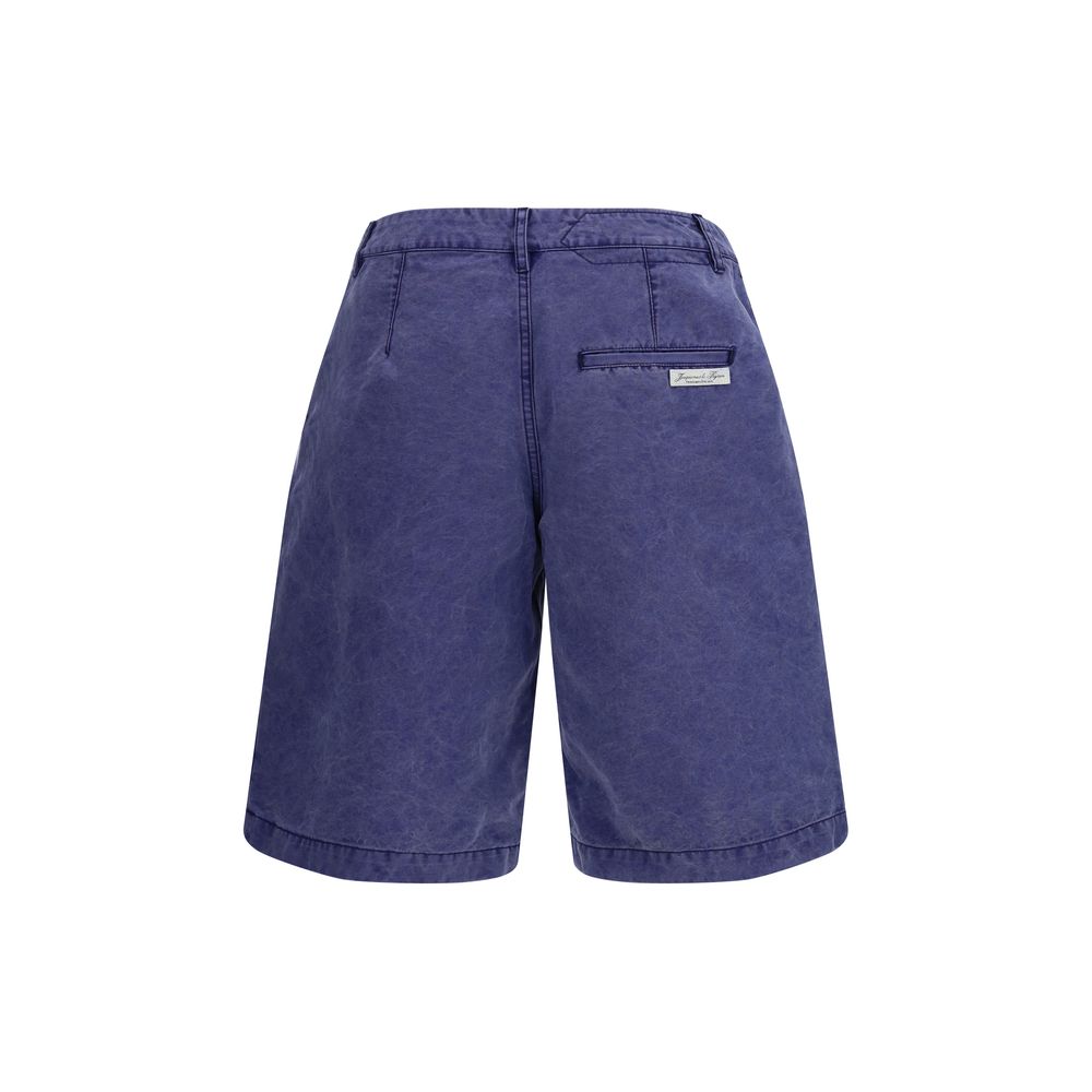 Blue Cotton Bermuda Shorts
