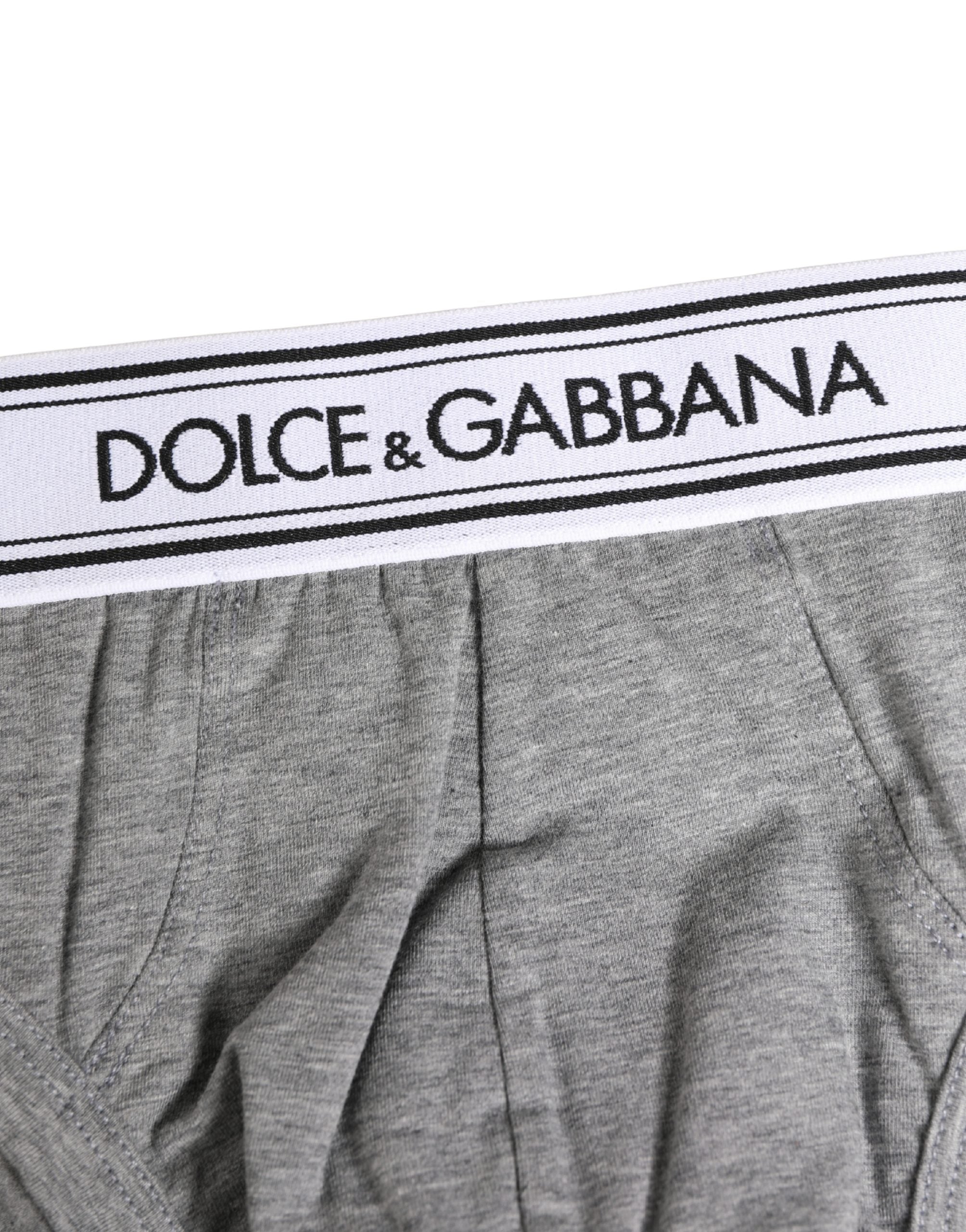 Gray Logo Waistband Men Midi Brief Underwear