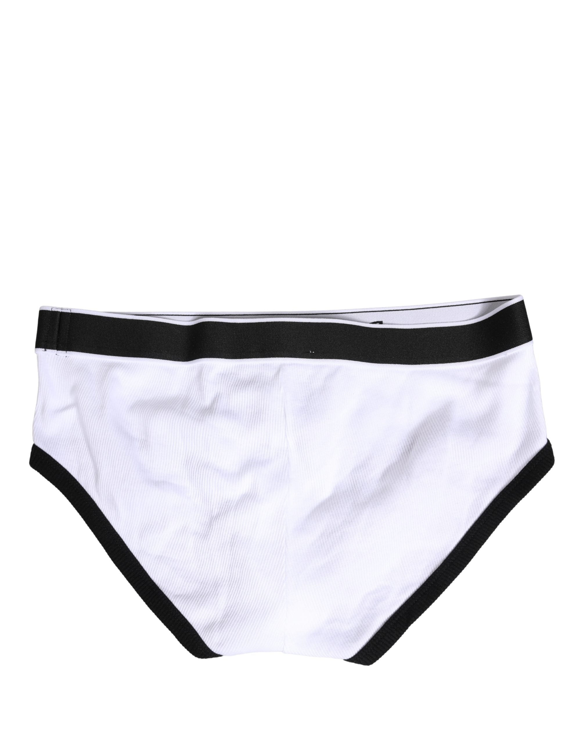 White Cotton Ribbed Men Brando Brief Underwear