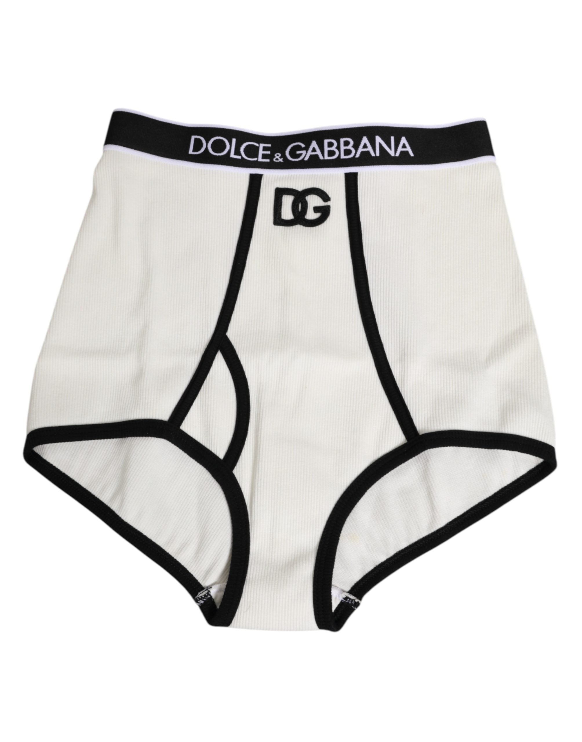 White Cotton Logo Waistband Culotte Underwear