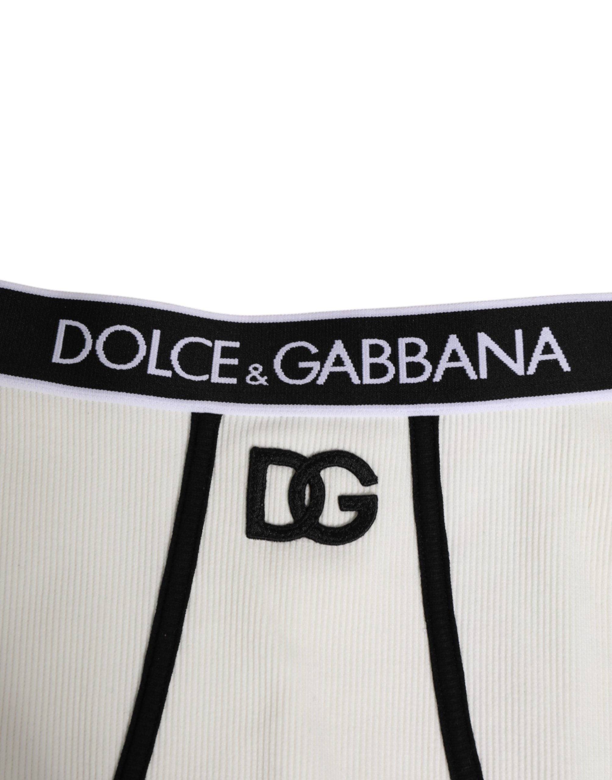 White Cotton Logo Waistband Culotte Underwear