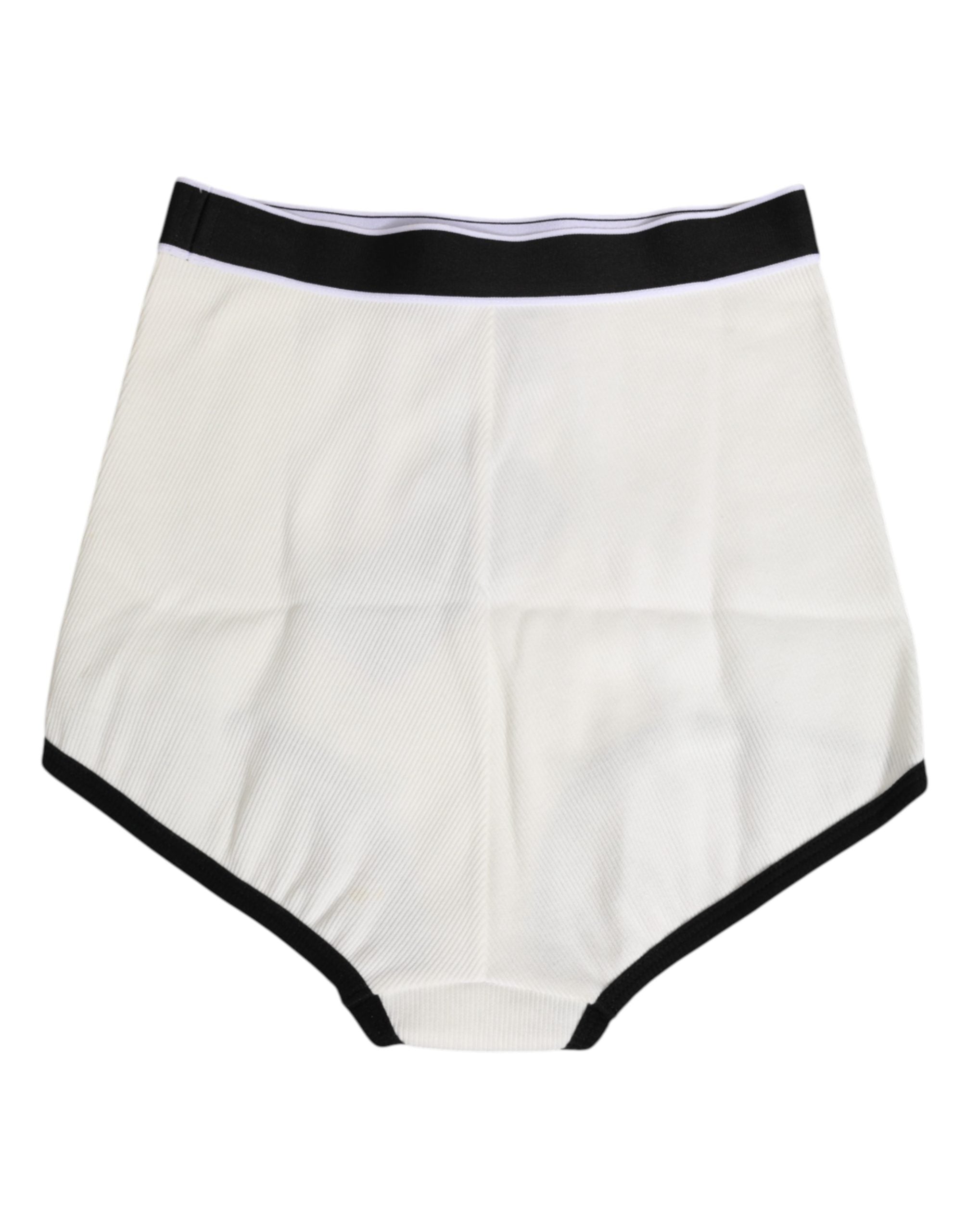 White Cotton Logo Waistband Culotte Underwear
