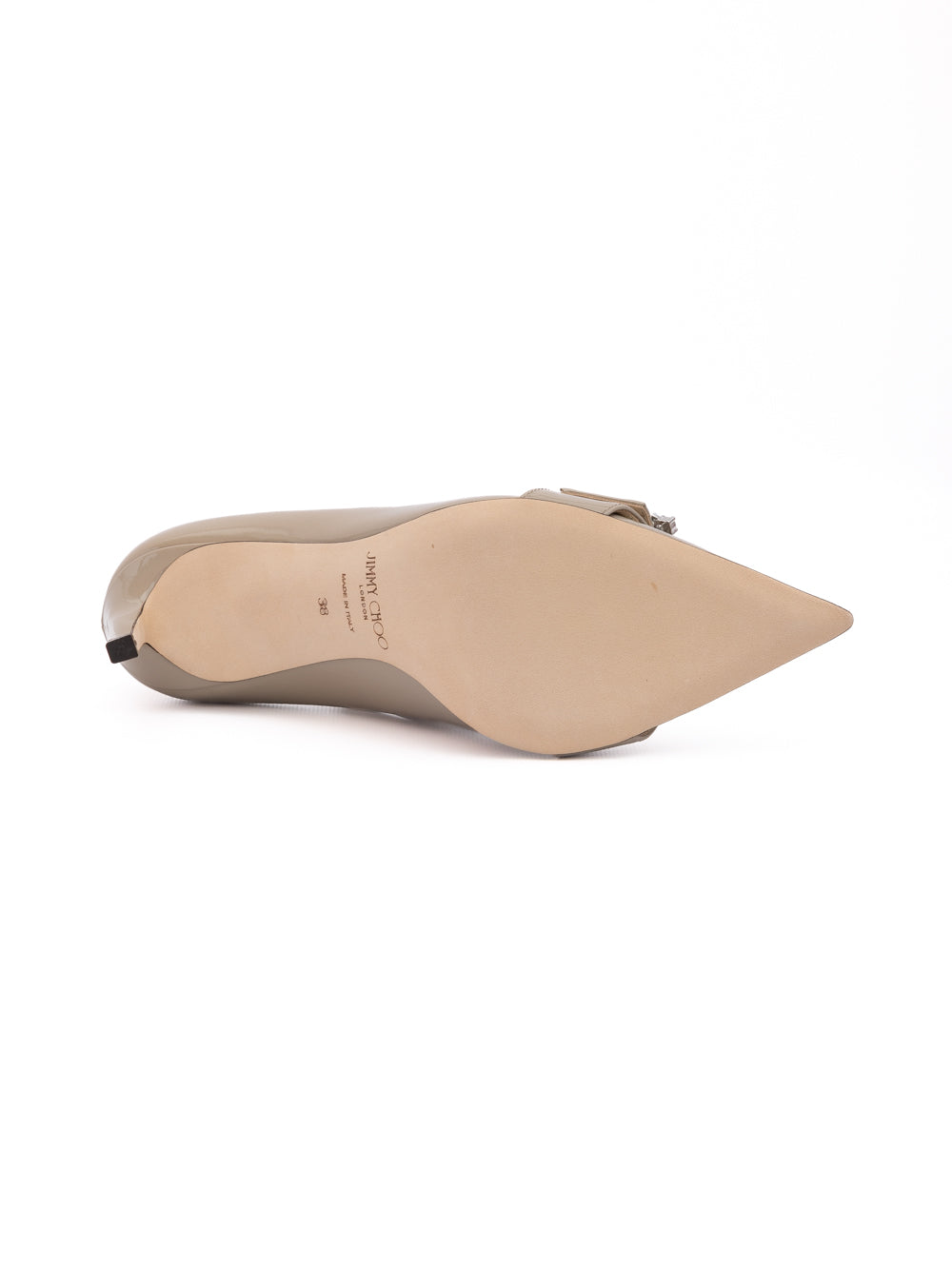 Taupe Grey Patent Leather Chery 85 Pumps