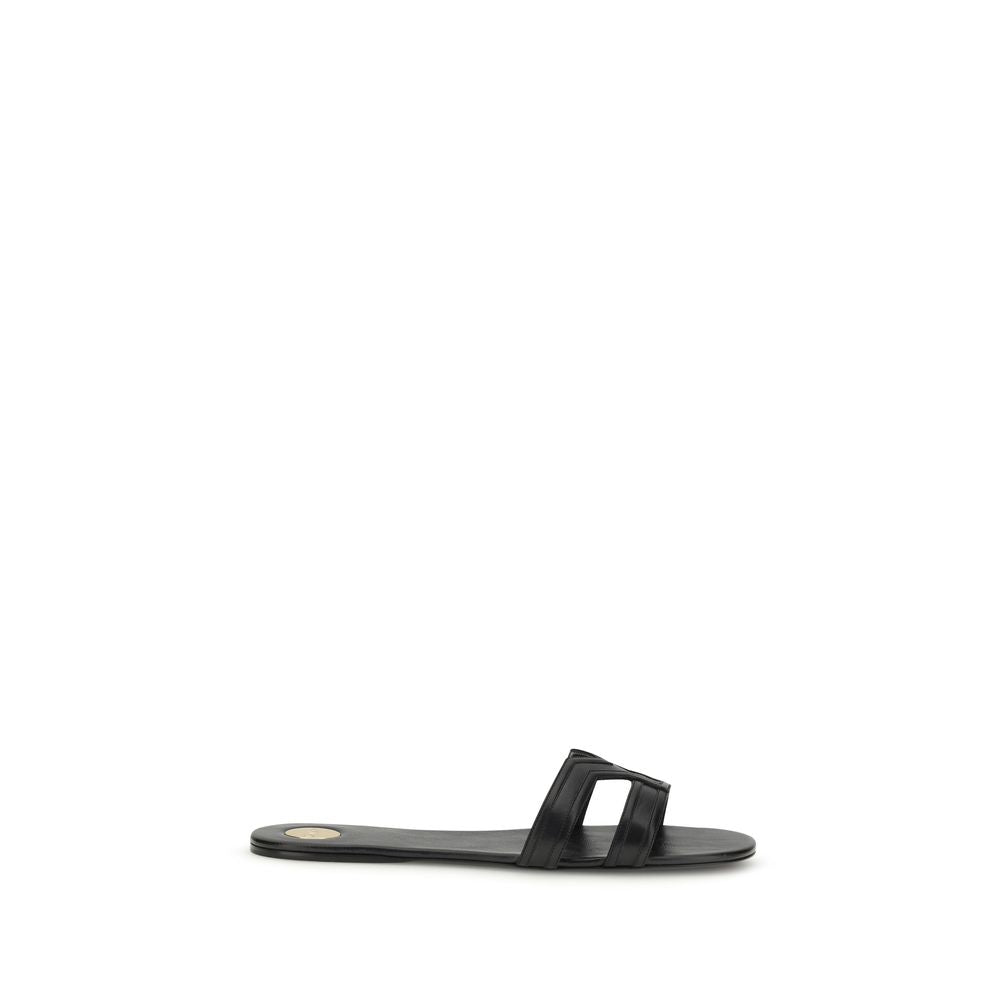 Black Calf Leather Bos Taurus Sandals