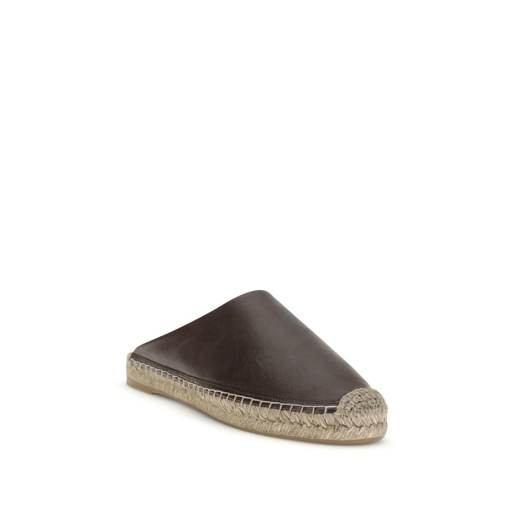 Brown Calf Leather Bos Taurus Espadrilles