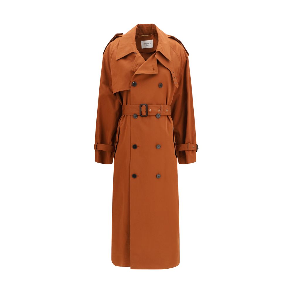 Brown Cotton Trench Coat
