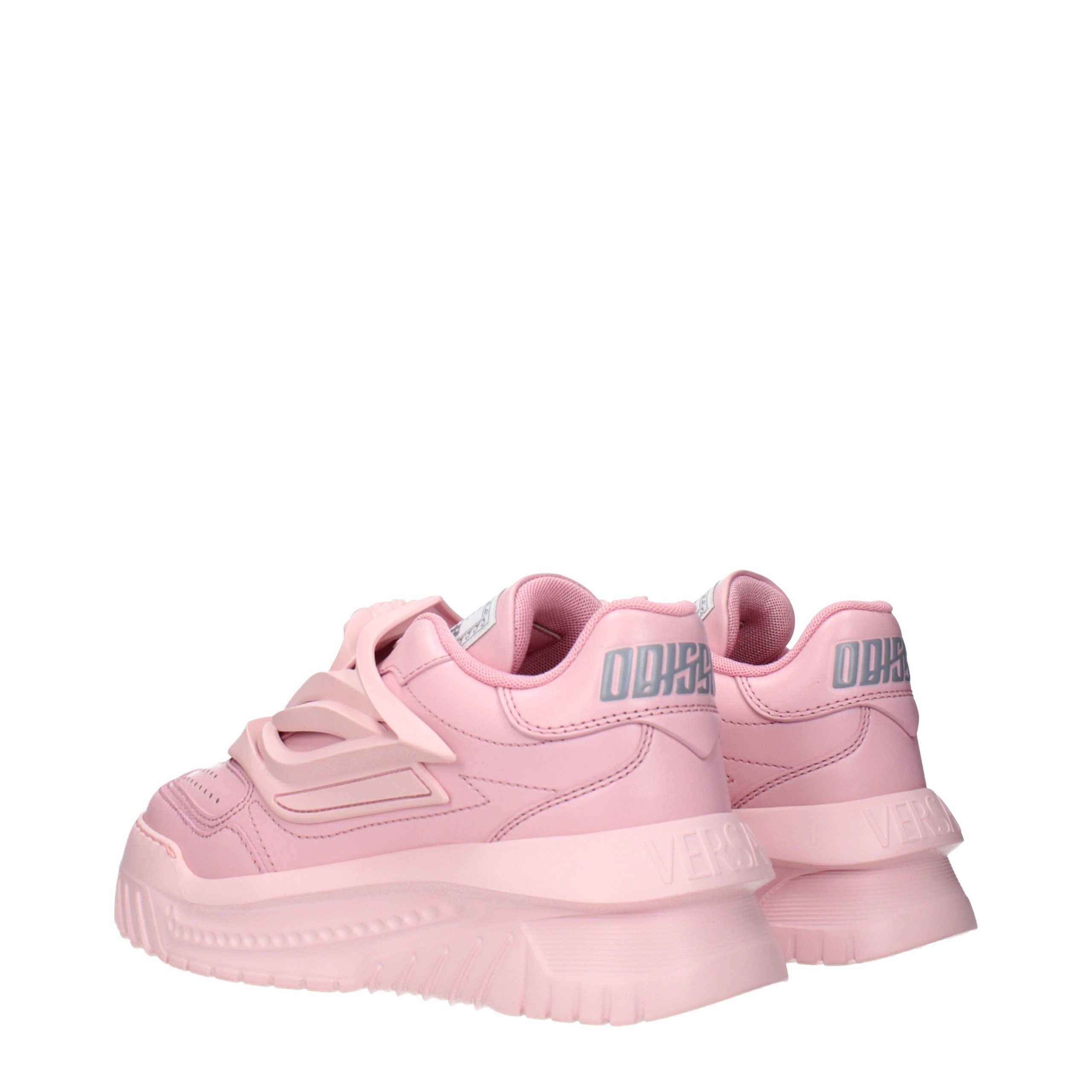 Pink Leather Chunky Sneakers