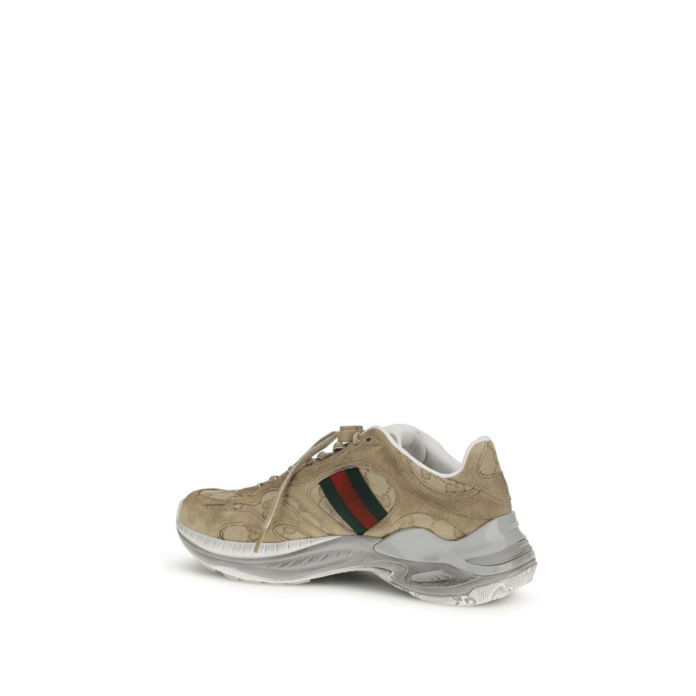 Beige Calf Leather Bos Taurus Athletic Sneakers