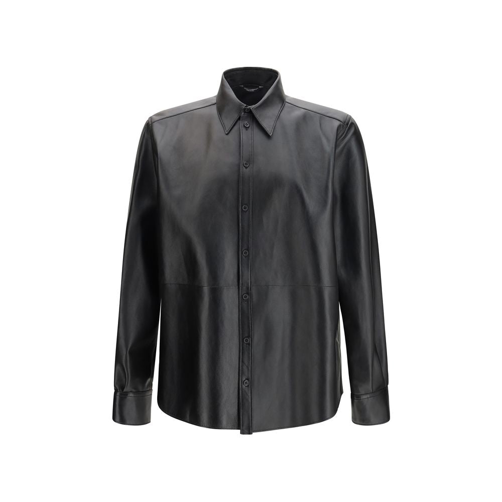Black Leather Dress Shirt