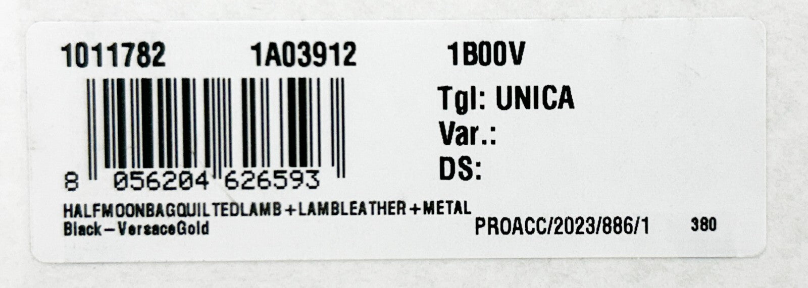 Versace Quilted Black Leather Half Moon Chain Crossbody Bag