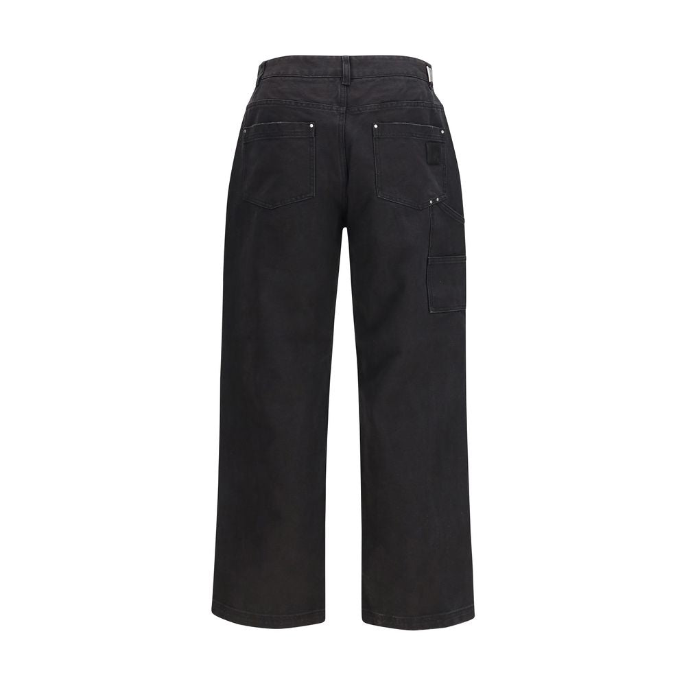 Black Cotton Casual Pants