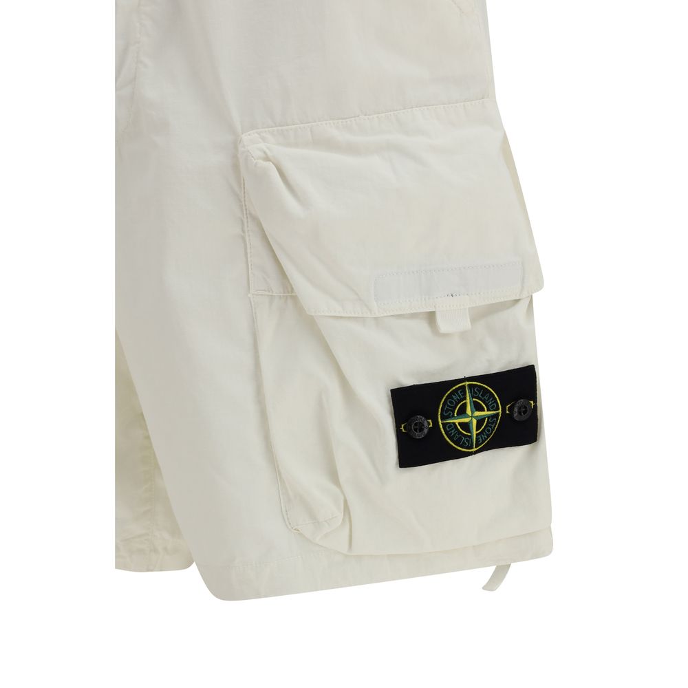 White Cotton Bermuda Shorts