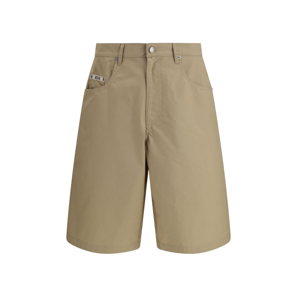 Beige Cotton Bermuda Shorts