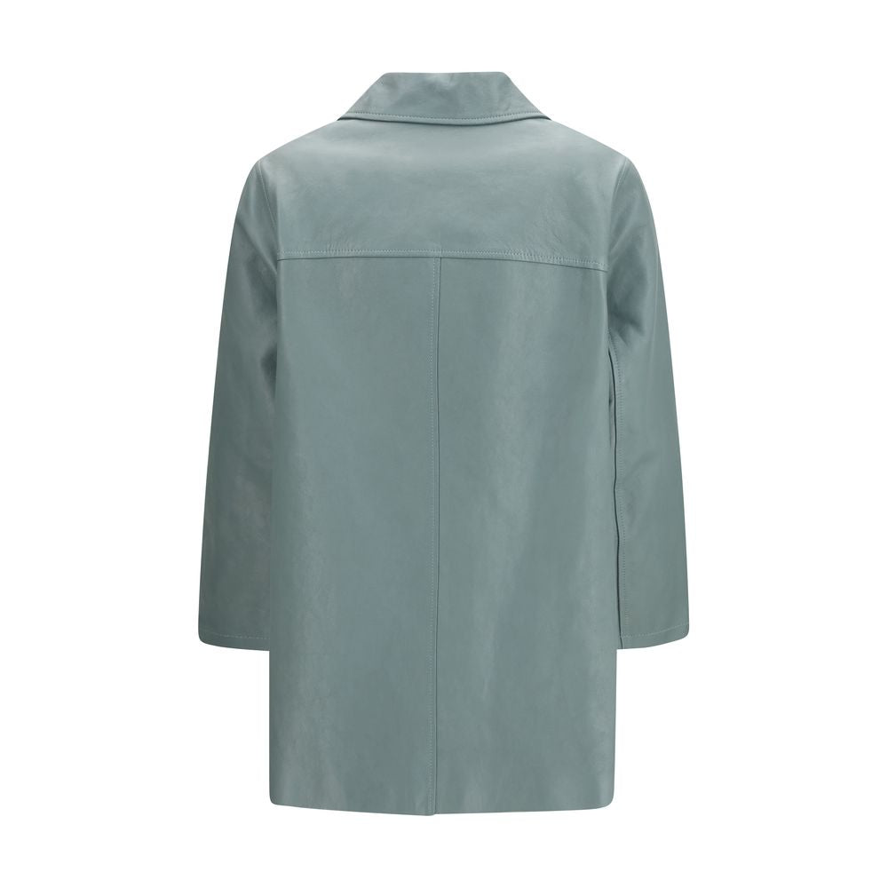 Blue Lamb Leather Leather Jacket