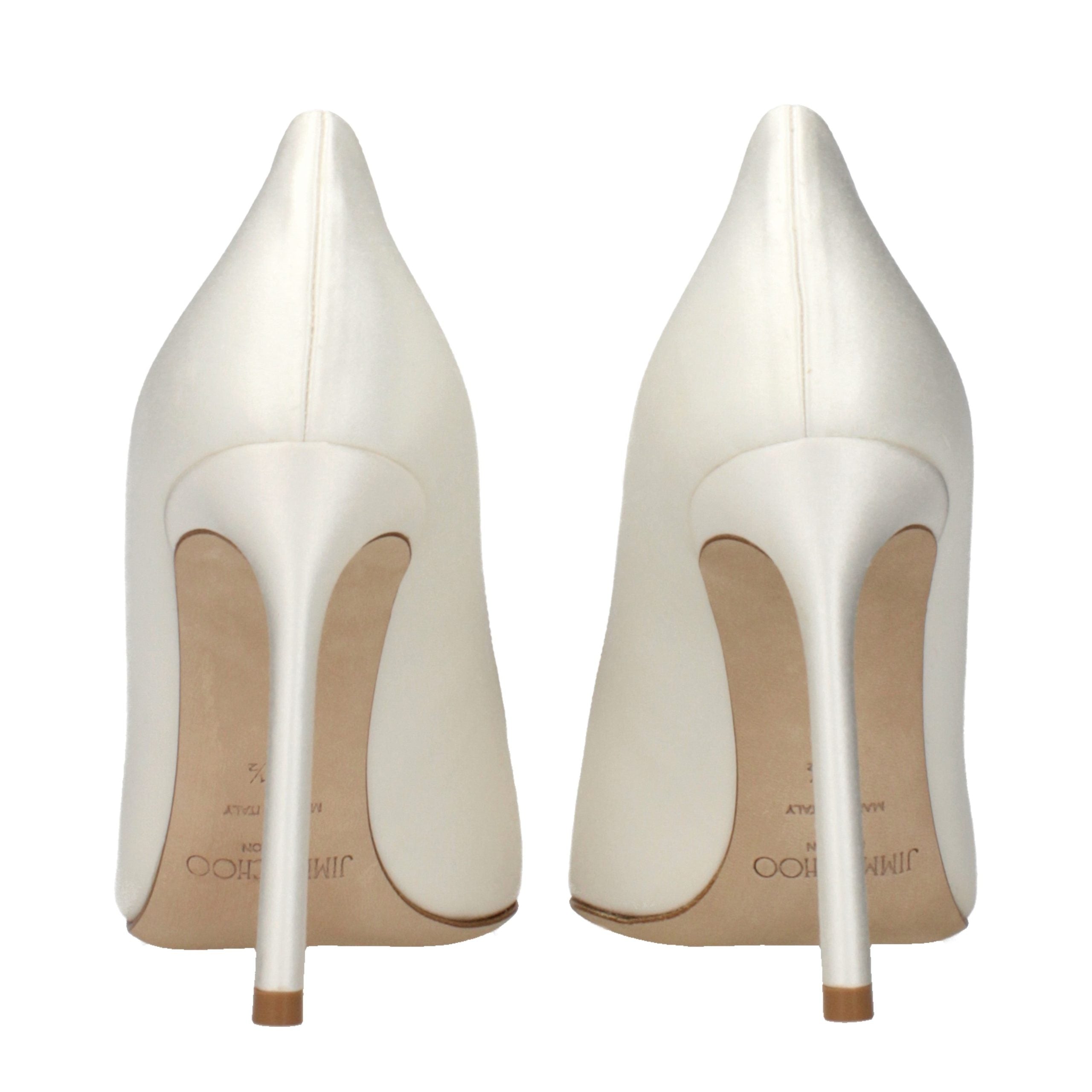 Beige Satin Platform Pumps
