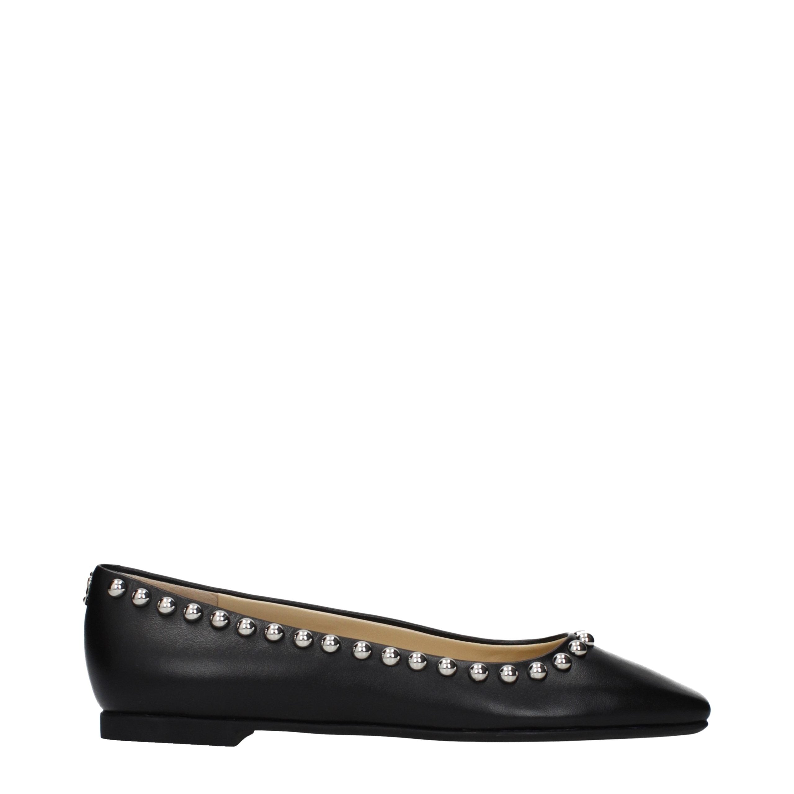 Black Leather Ballet Flats