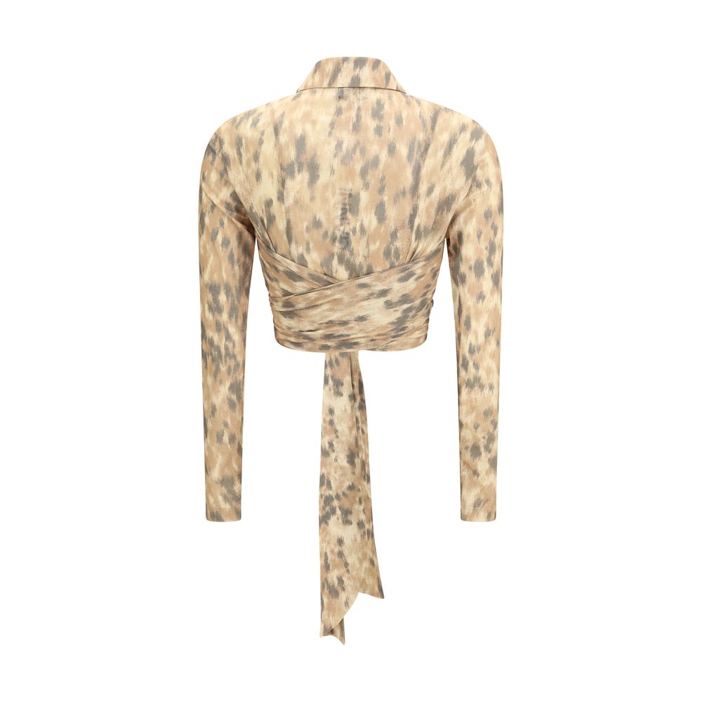 Beige Recycled Polyester Blouse