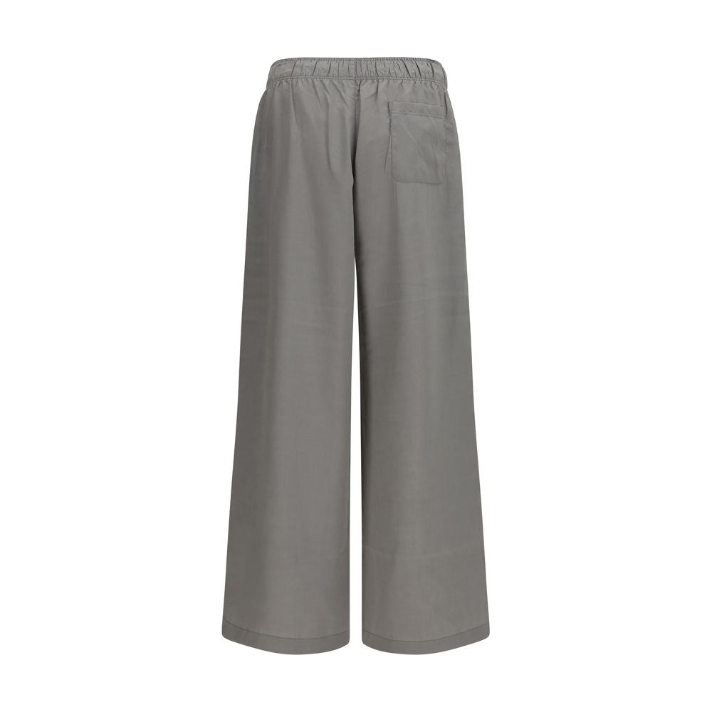 Gray Viscose Casual Pants