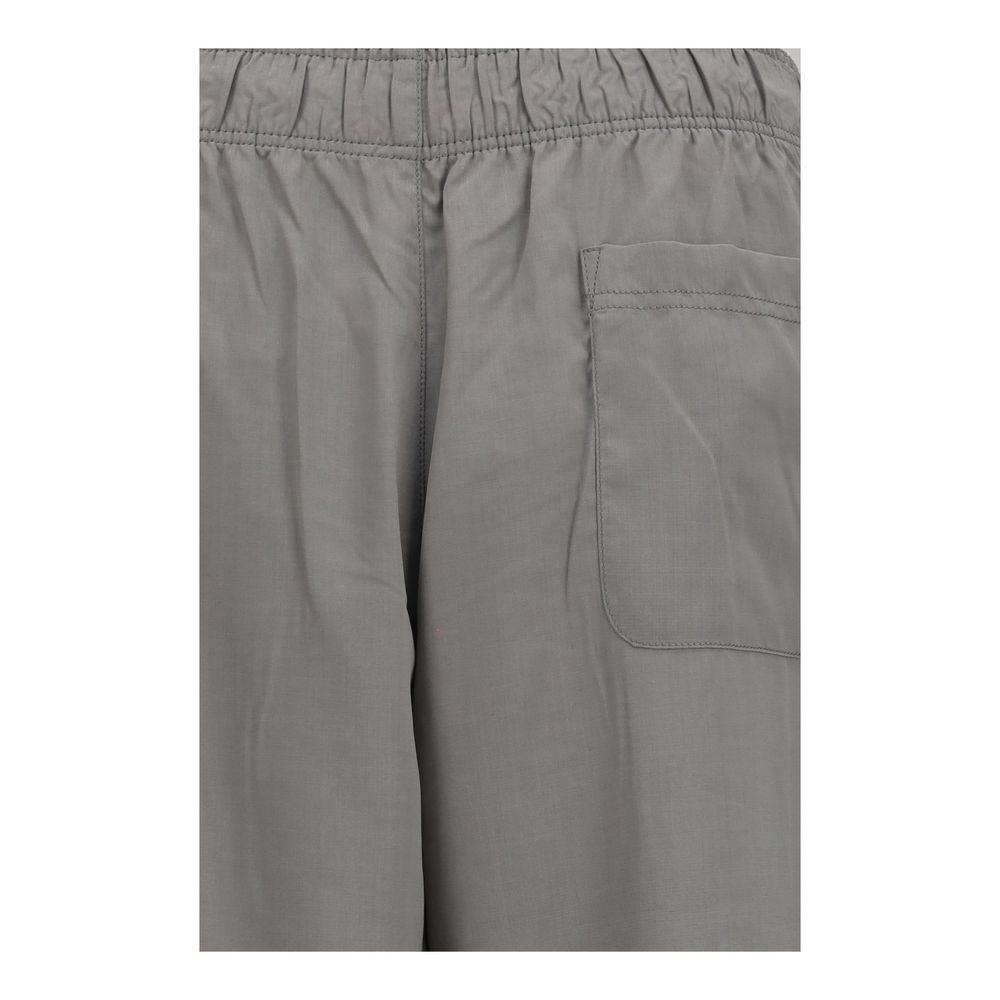 Gray Viscose Casual Pants