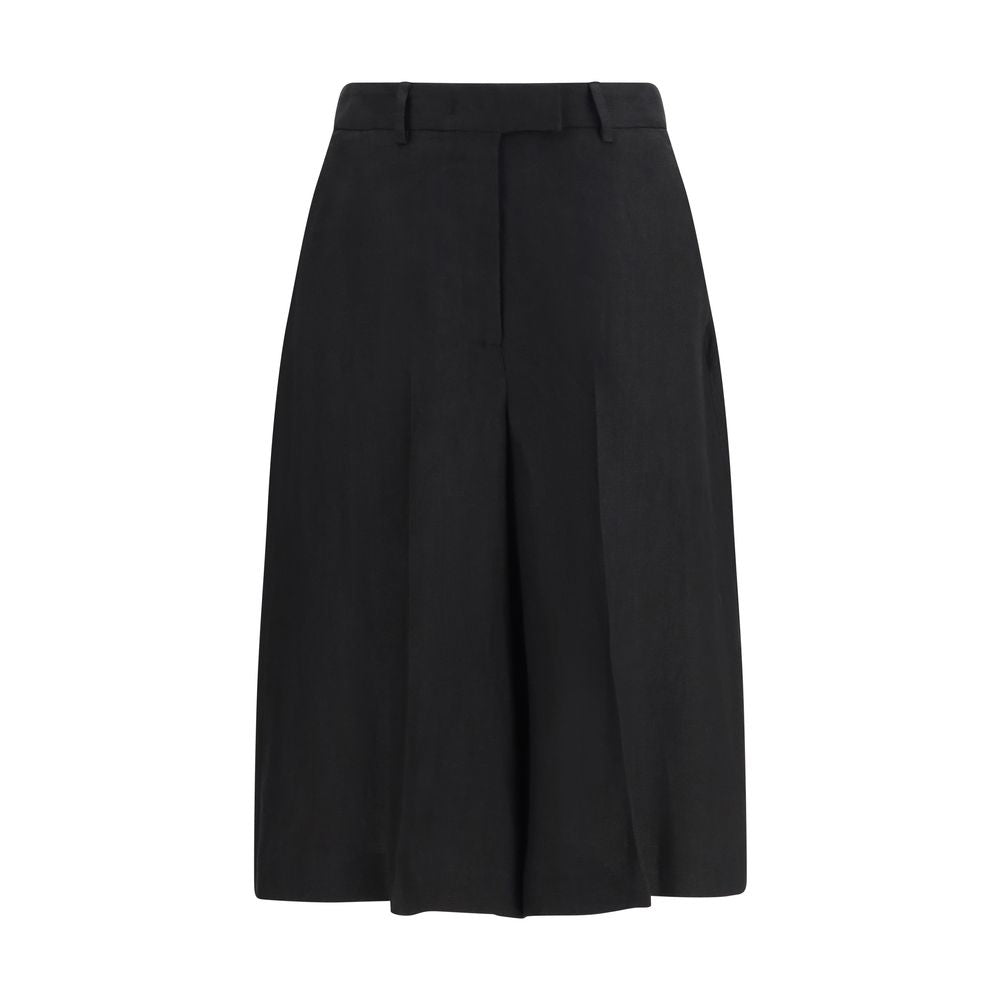 Black Viscose Bermuda Shorts
