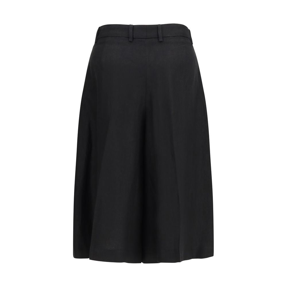 Black Viscose Bermuda Shorts