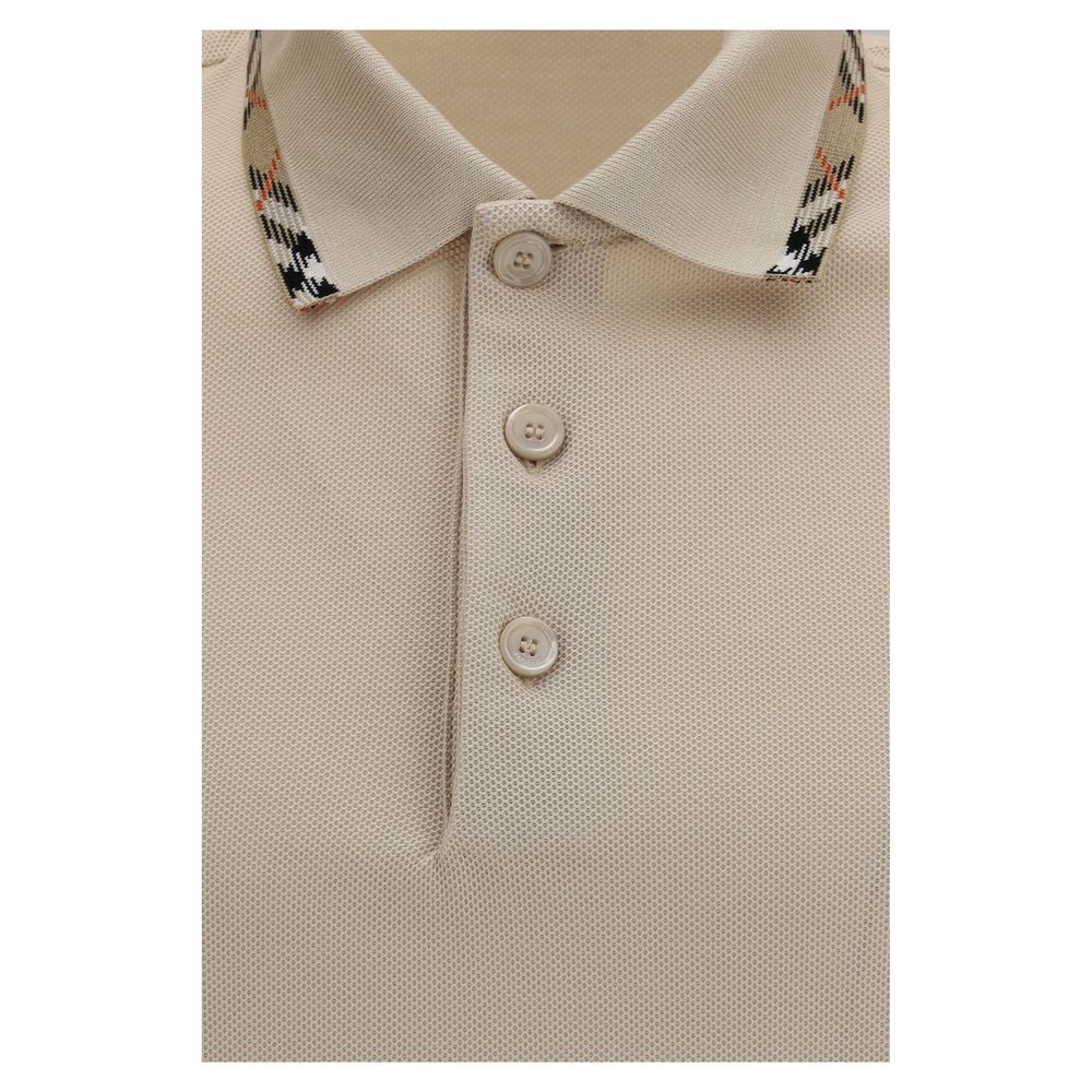 Beige Cotton Polo Shirt
