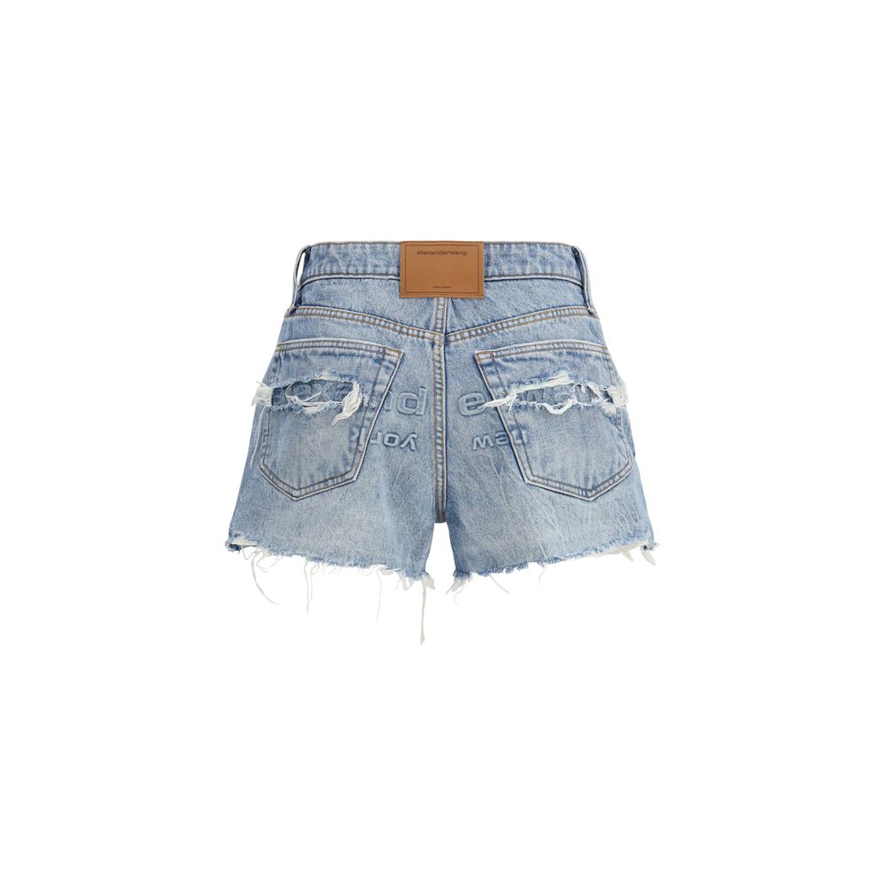Blue Cotton Bermuda Shorts