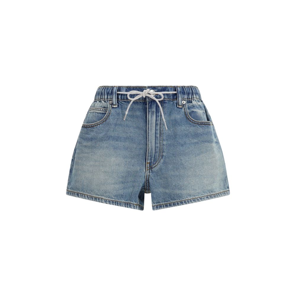 Blue Cotton Bermuda Shorts