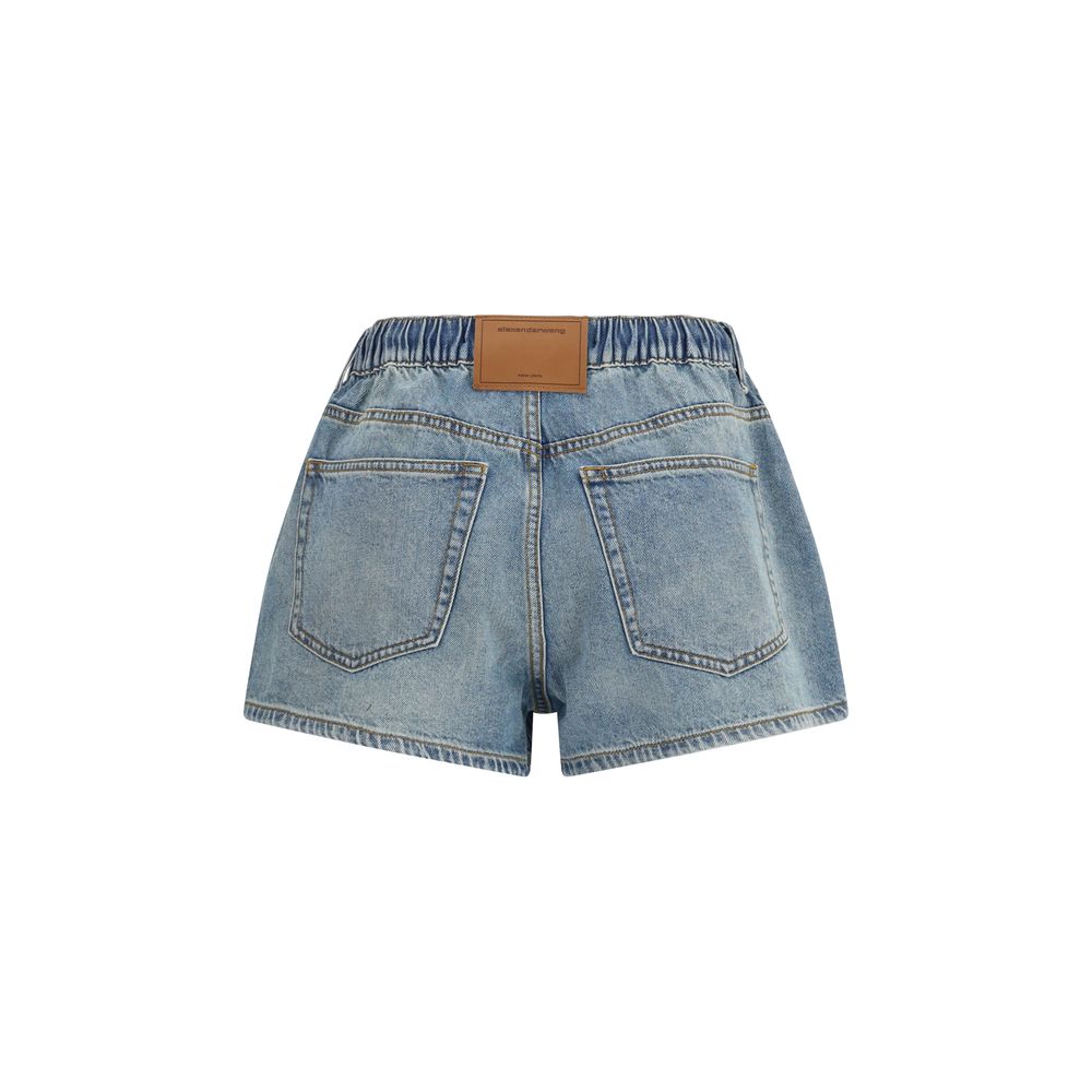 Blue Cotton Bermuda Shorts