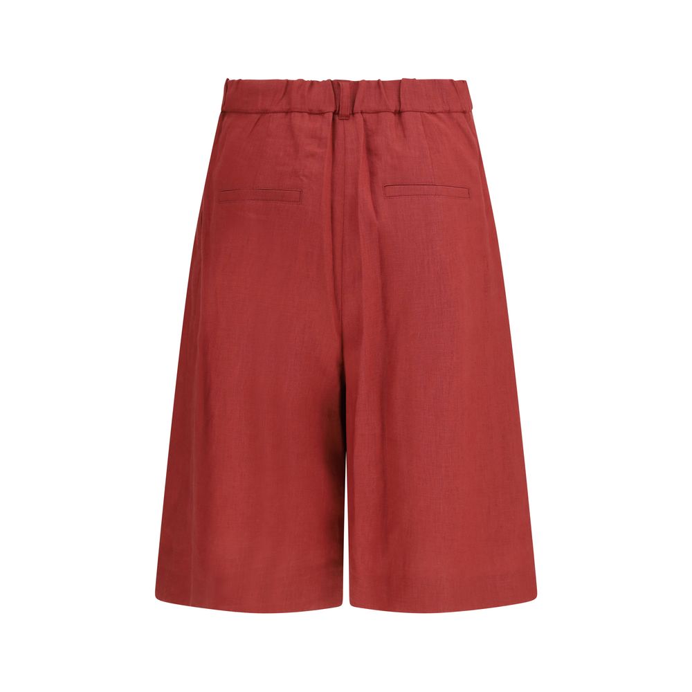 Multicolor Linen Bermuda Shorts