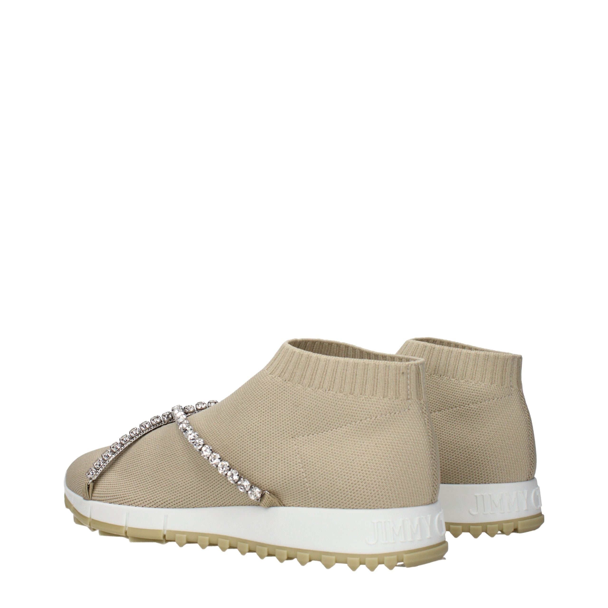 Beige Fabric Slip-On Loafers