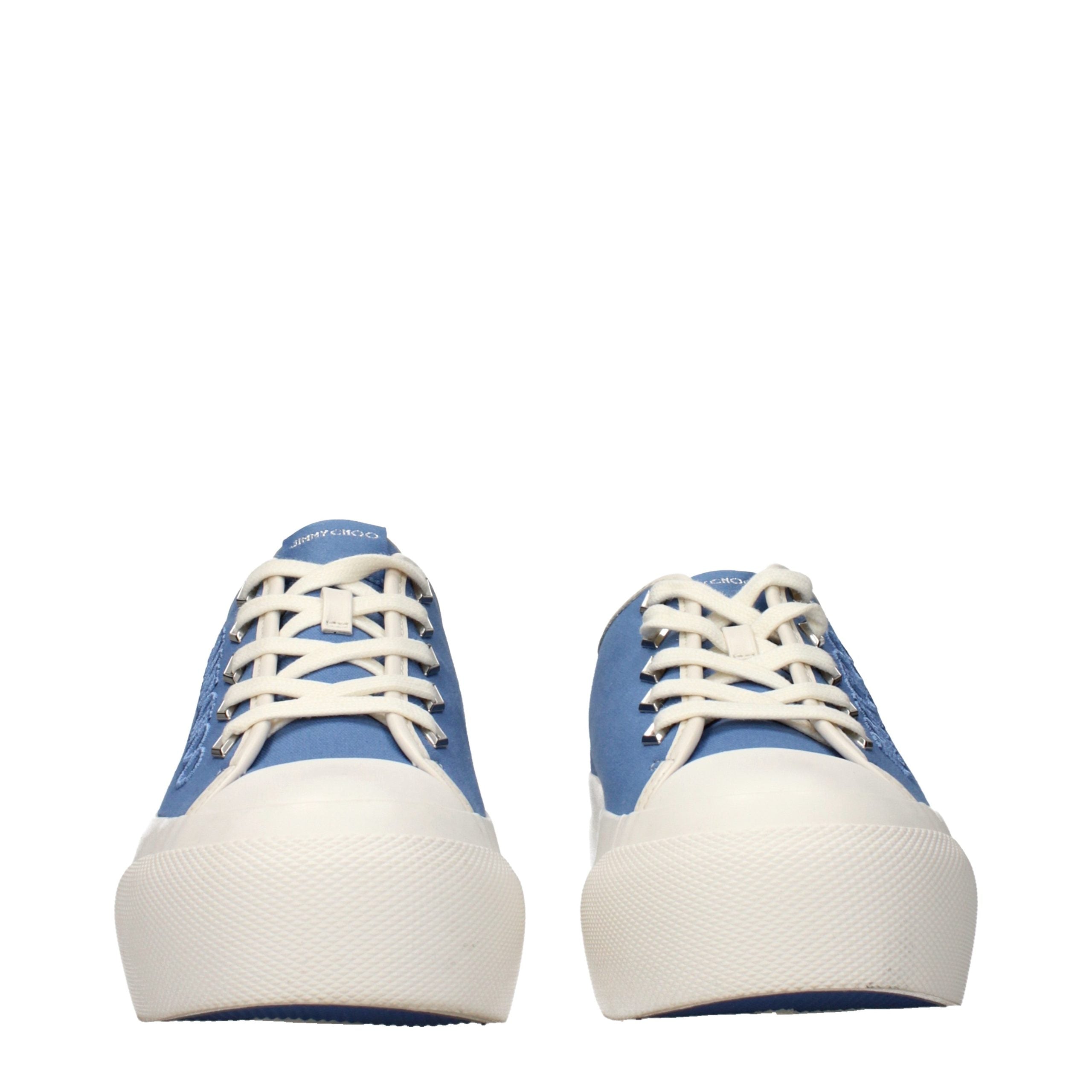 Blue Fabric Low Top Sneakers