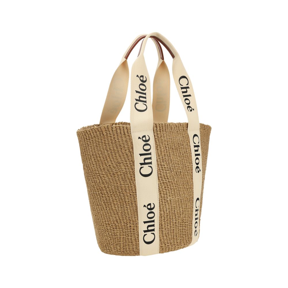 Beige Raffia Shoulder Bag