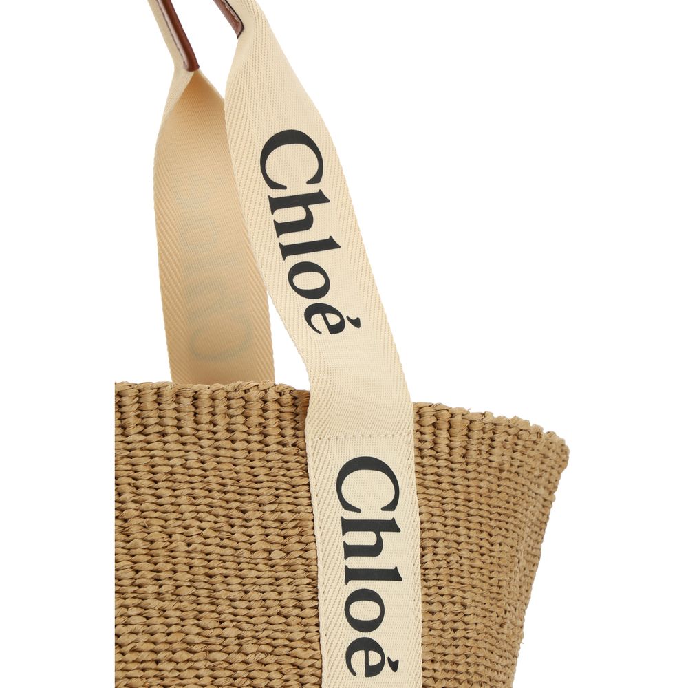 Beige Raffia Shoulder Bag