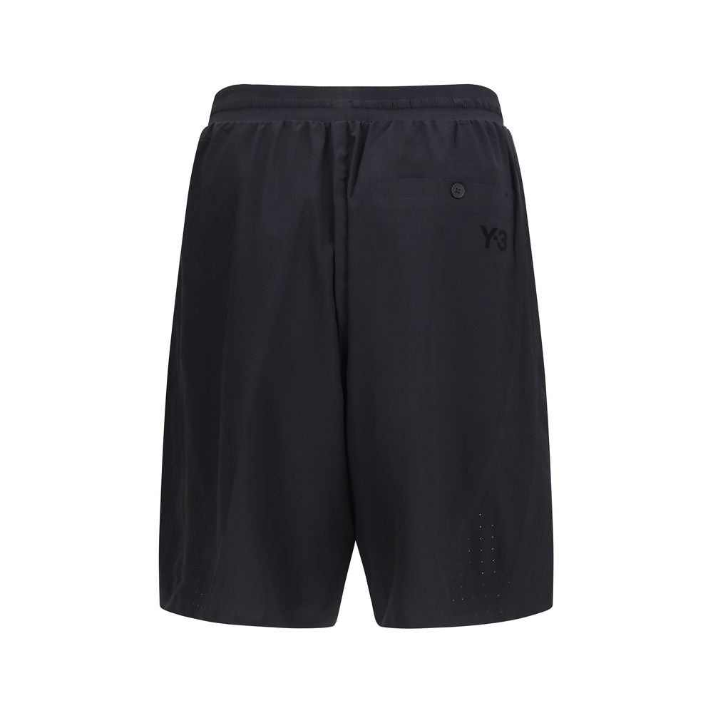 Black Polyester Bermuda Shorts