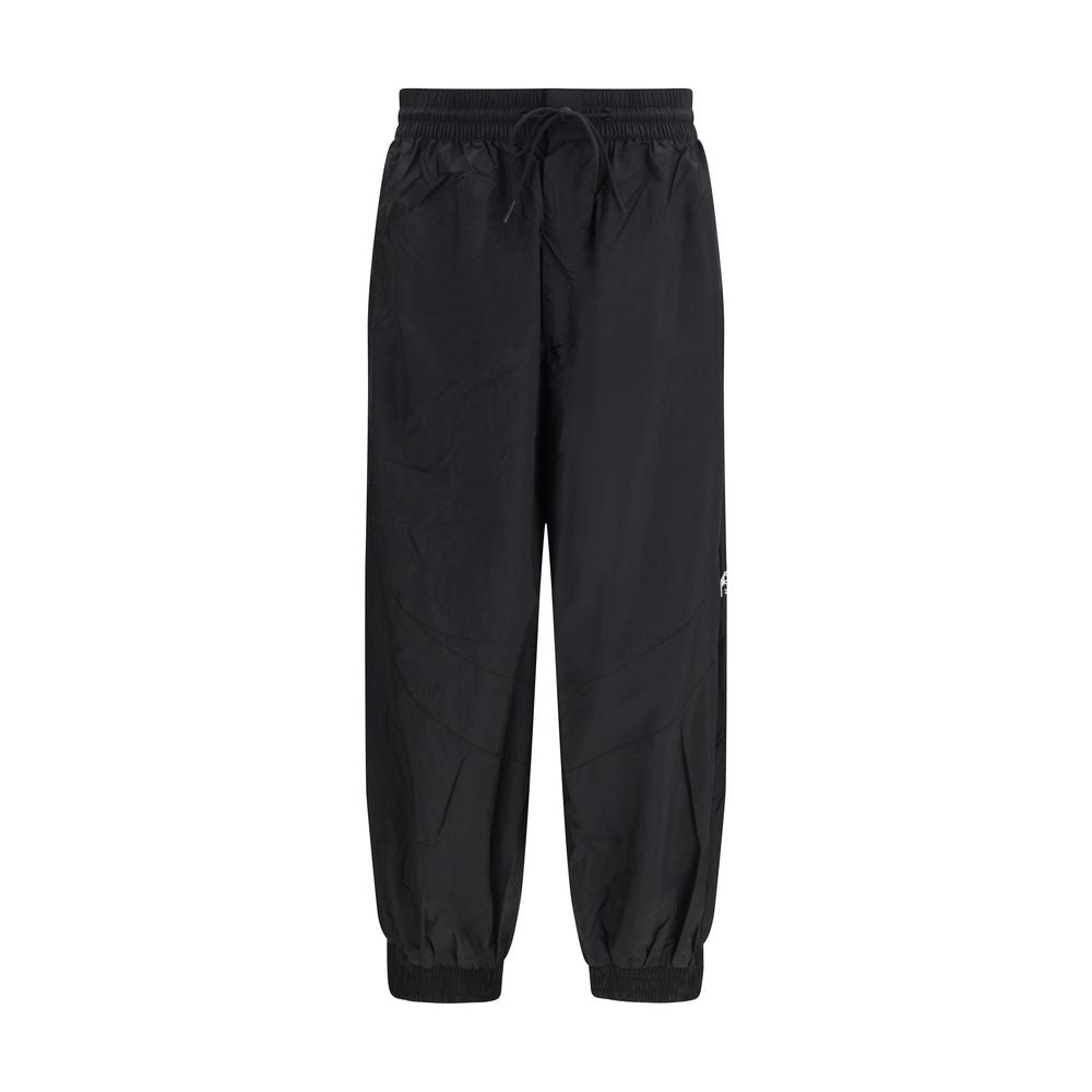 Black Nylon Casual Pants