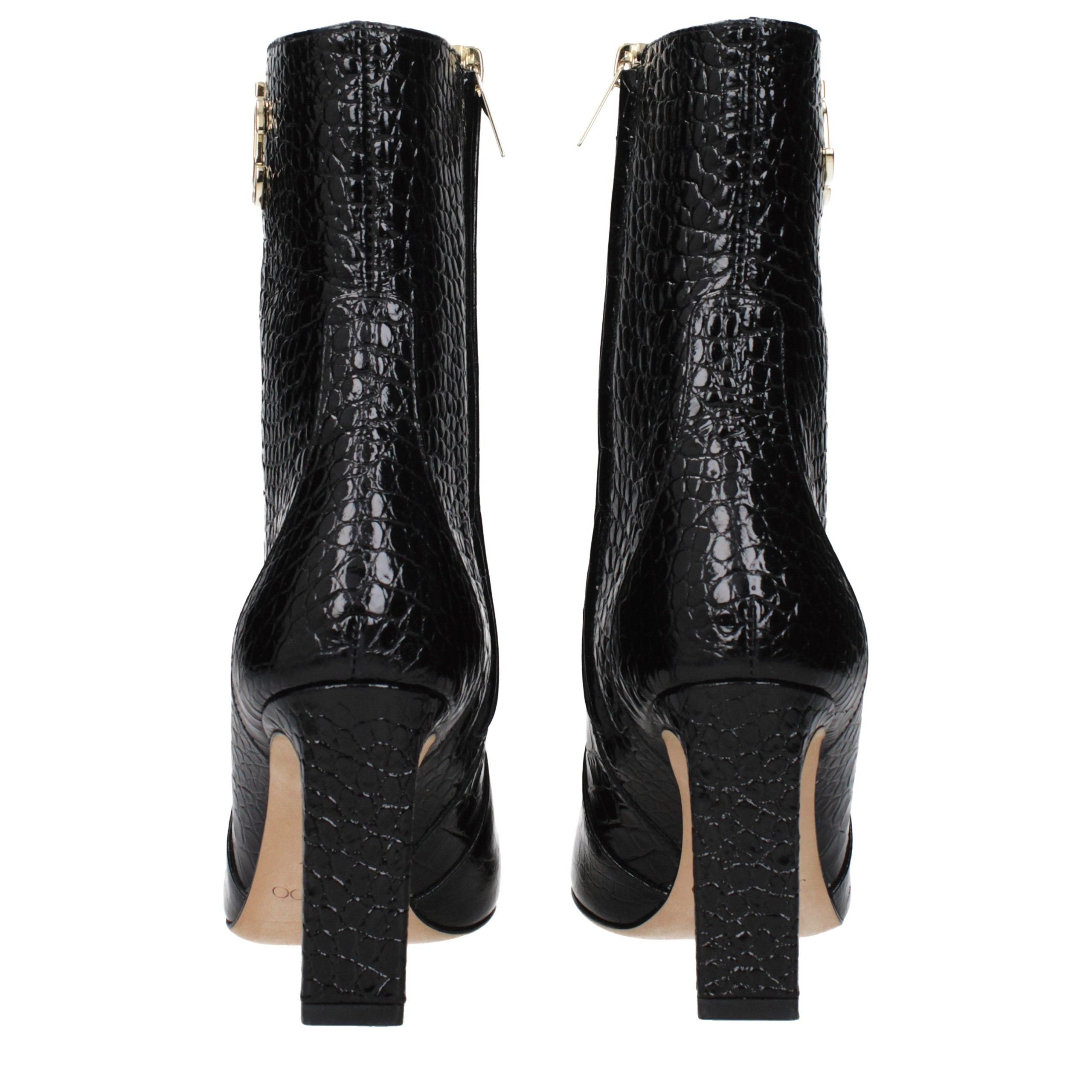 Black Leather Ankle Boots