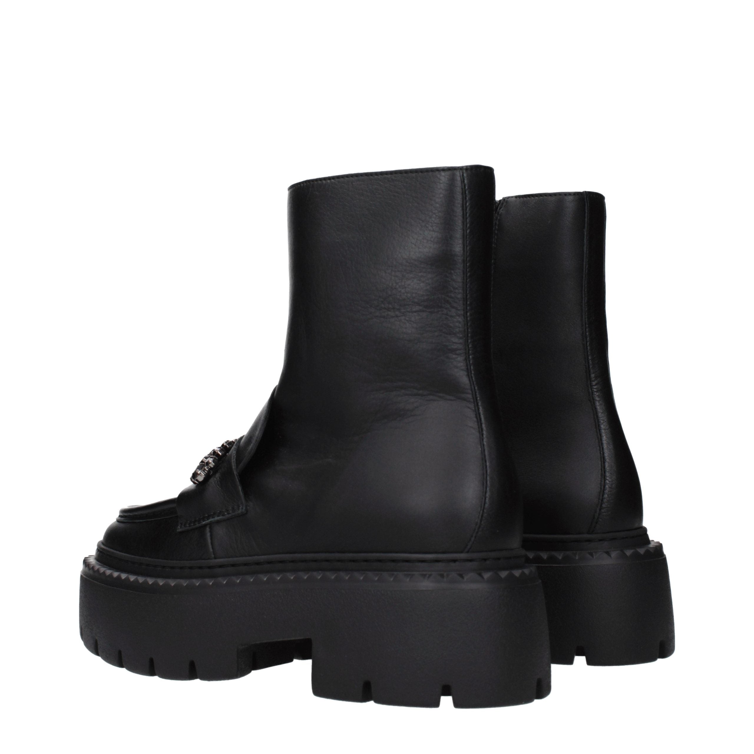 Black Leather Ankle Boots