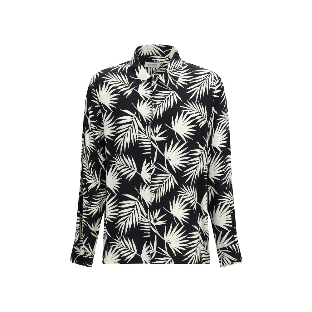 Black Viscose Pattern Shirt